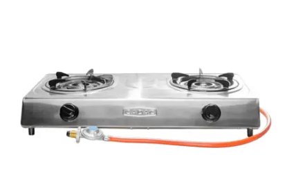Picture of 2 Plate Gas Stove with Hose and Regulator - Stainless Steel