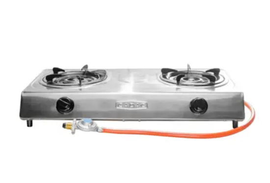Picture of 2 Plate Gas Stove with Hose and Regulator - Stainless Steel