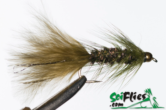 Picture of Woolly Bugger - Olive/Peacock (x3)