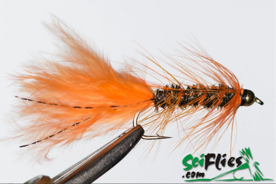 Picture of Woolly Bugger - Orange/Peacock (x3)